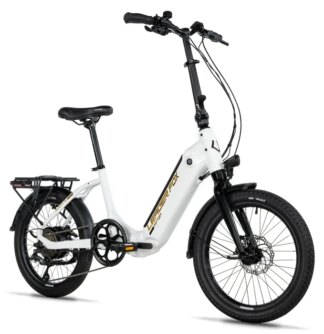 E-BIKE 20" TIFTON-3, FOLDING BIKE, WHITE SHINY (REAR MOTOR)